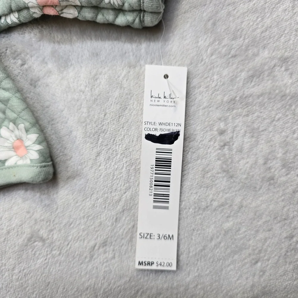 Nicole Miller New York Quilted Daisy Print Jacket Baby‎ Girls 3 6 Months NEW